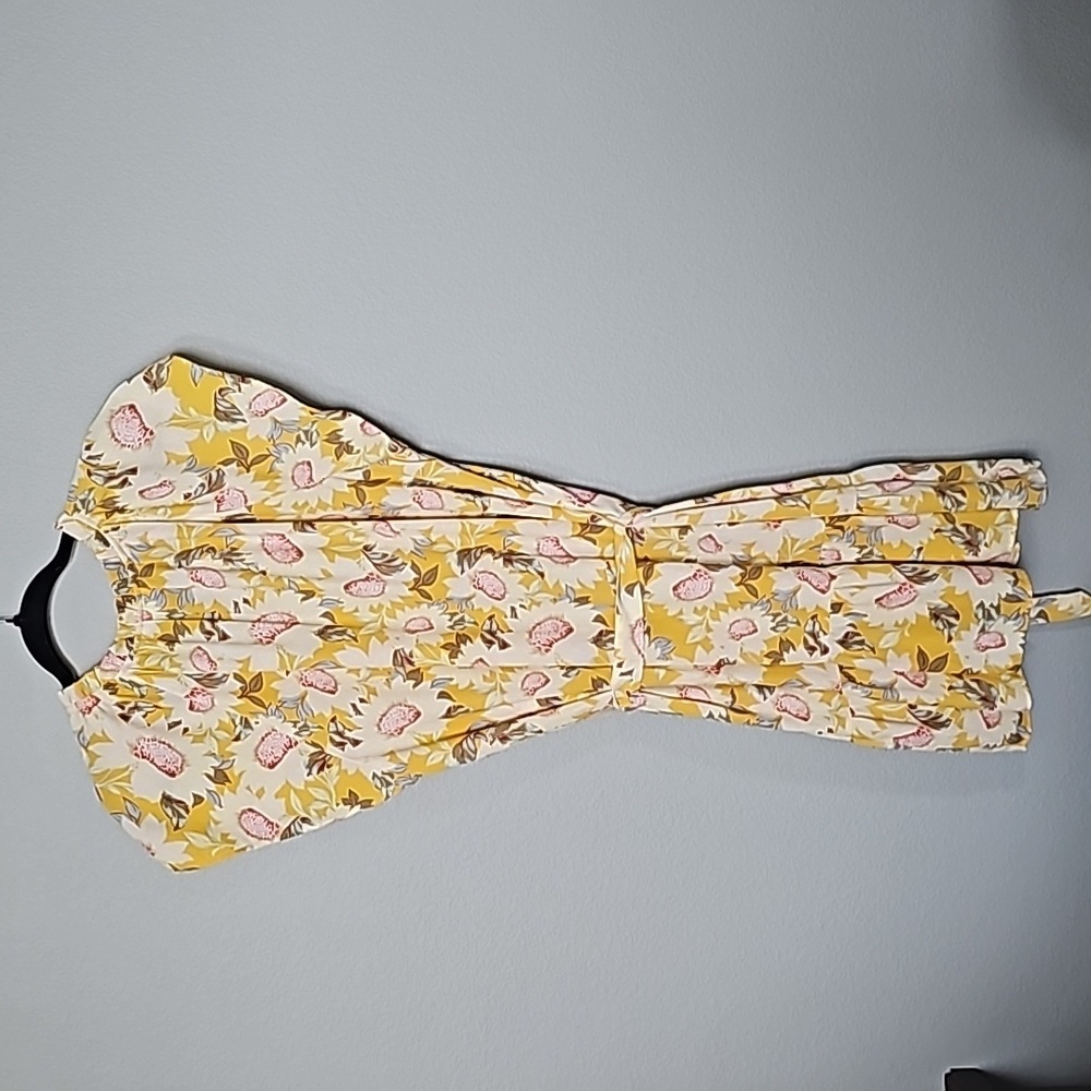 Lauren Conrad Romantic Flirty Summer Twee Yellow Floral Cap Sleeve Dress XXL - Picture 10 of 11